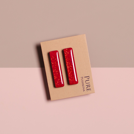 Серьги - Палочки 1/4 - Красный Блеск