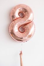 шар цифра 8 розовое золото rose gold