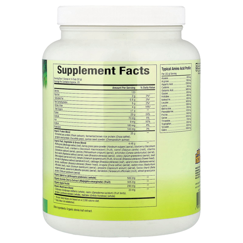 Natural Factors, Whole Earth & Sea®, Organic Protein & Greens, Unflavored, 1.41 lbs (640 g)