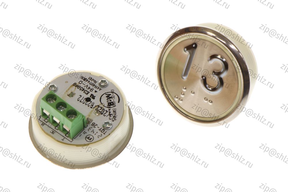 Кнопка (кнопочный модуль) BBP-R331-CMPLT-D-W &quot;13 этаж&quot;, круглая, динамическая белая подсветка, Брайль.