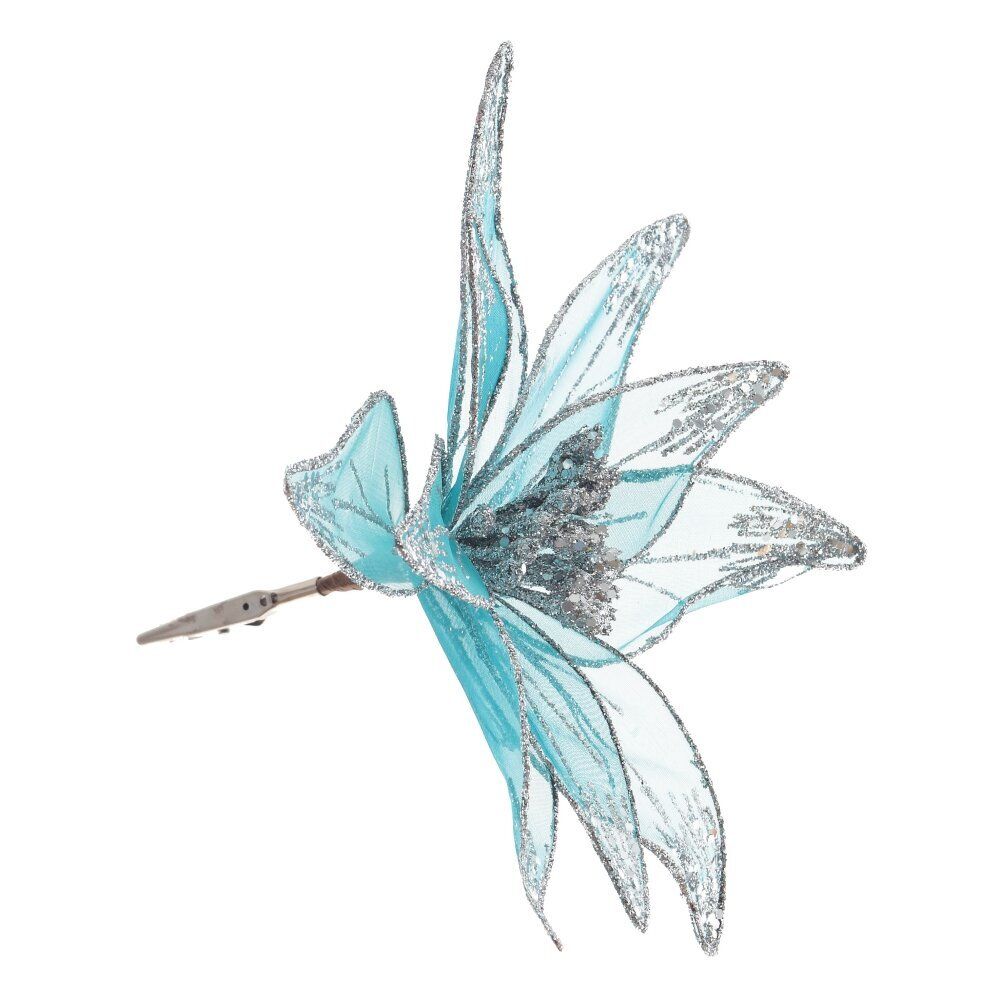 GAEM Цветок исскуственный "Пуансеттия" (на клипсе), L23 W23 H12 см