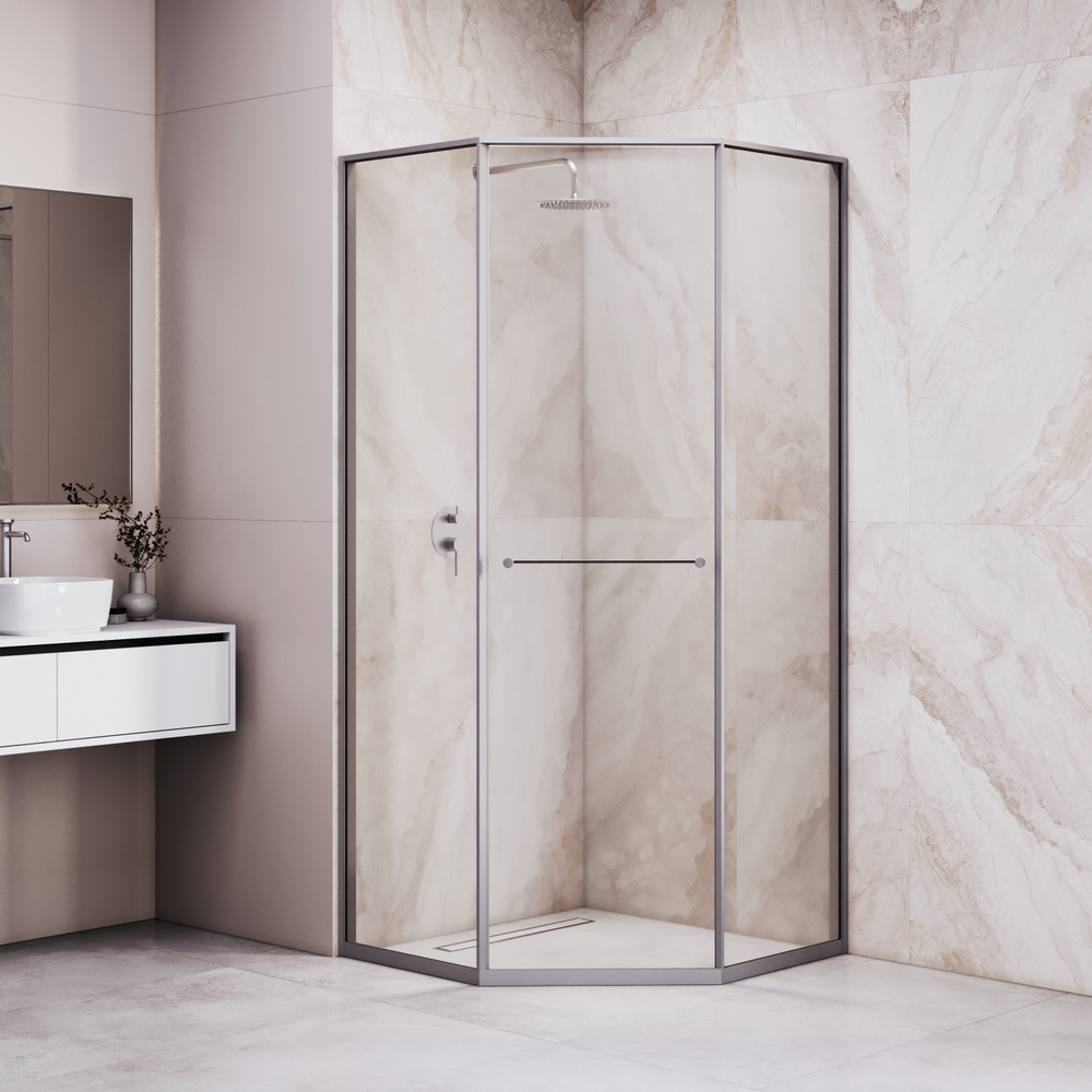 Душевой уголок RGW SV-82Gr "R" (Прозрачное, 900x900)