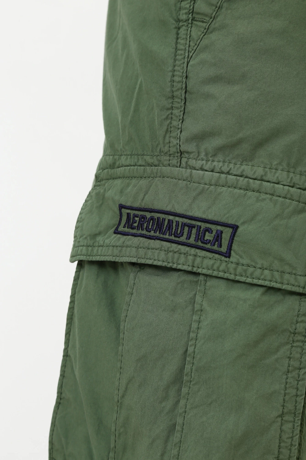 Брюки муж. карго AERONAUTICA 1515 зеленый тонкий хлопок