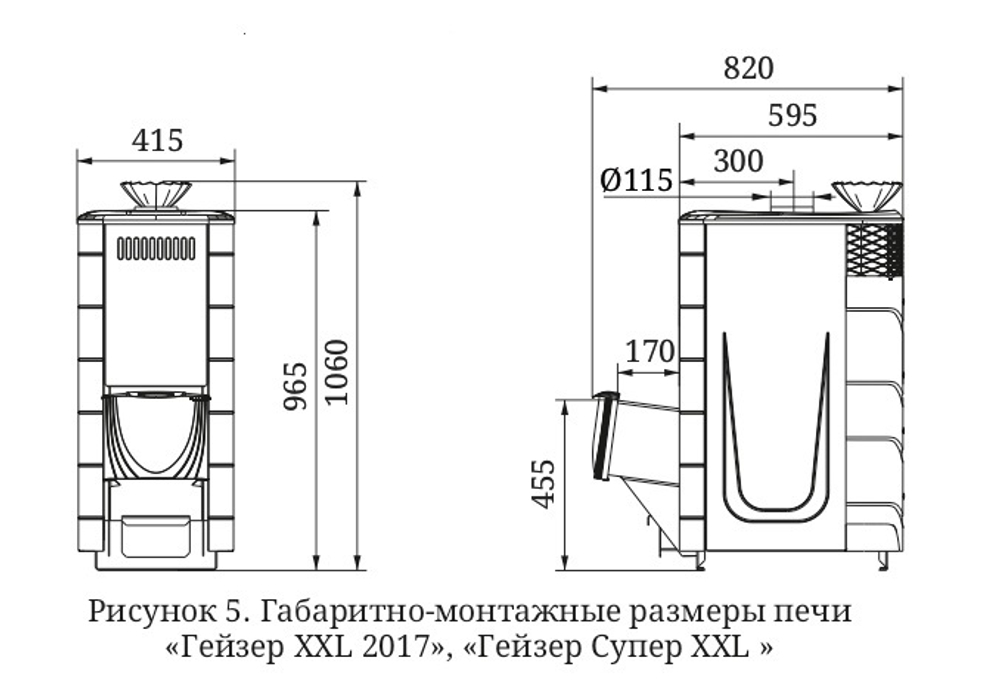 Банная печь TMF Гейзер XXL 2017 Inox ДА ЗК ТО терракота размеры