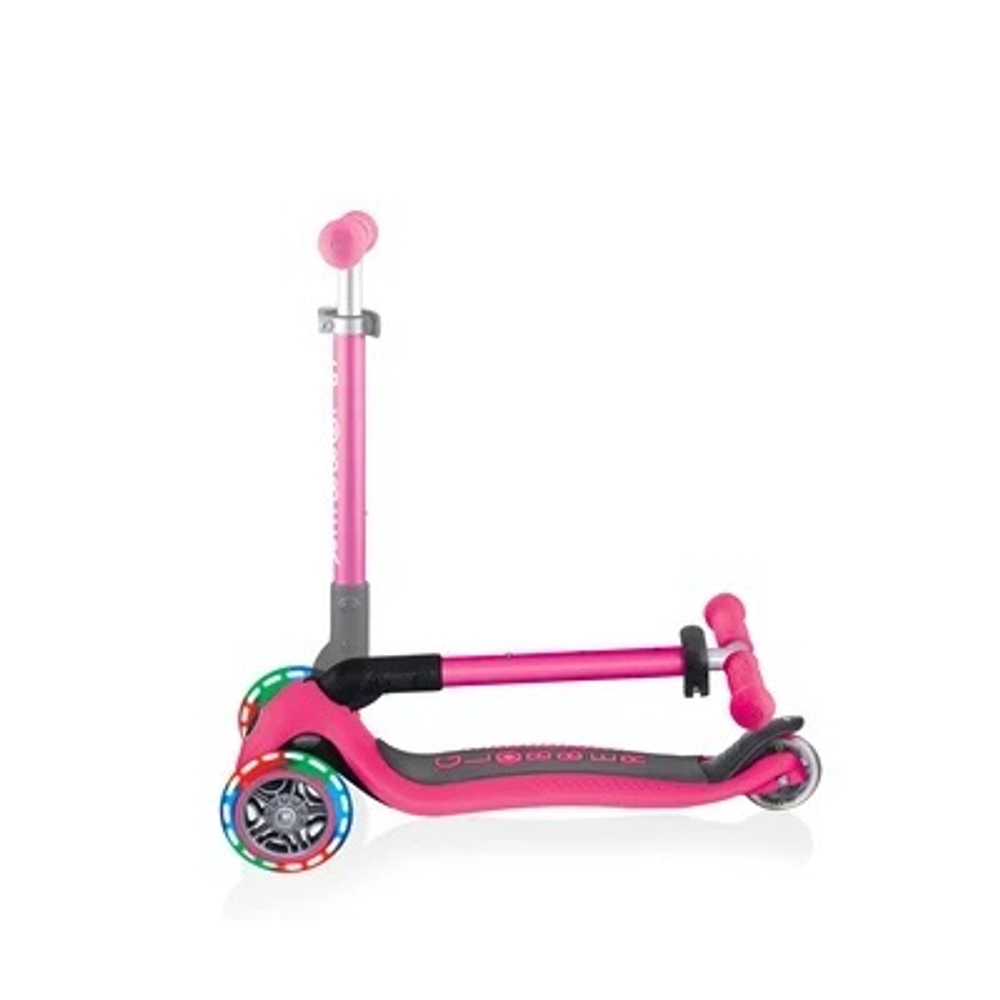 Самокат Globber Junior Foldable Lights розовый