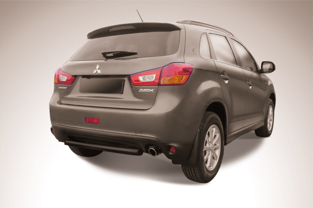 Защита заднего бампера Mitsubishi ASX (2012-2016) d76 короткая черная