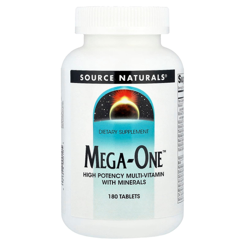 Source Naturals, Mega-One ™, высокоэффективный мультивитаминный комплекс с минералами, 180 таблеток