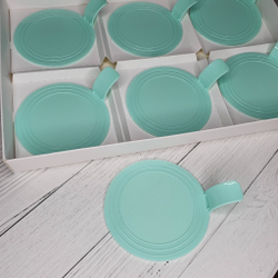 Подложка пластиковая круглая с держателем (цвет Голубой)