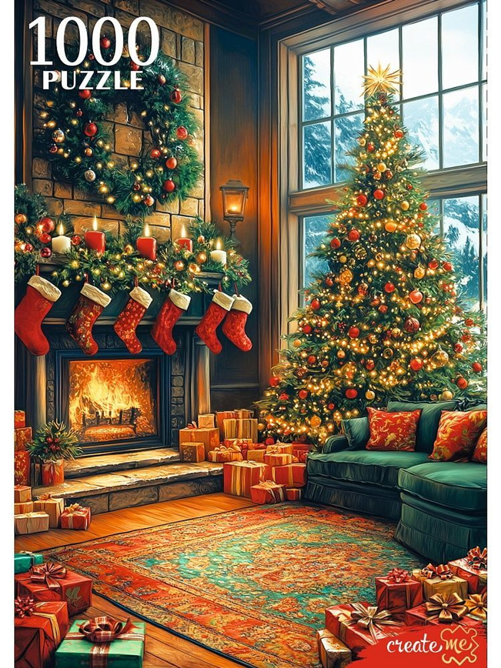 Пазлы 1000 элементов "Праздничная гостинная"