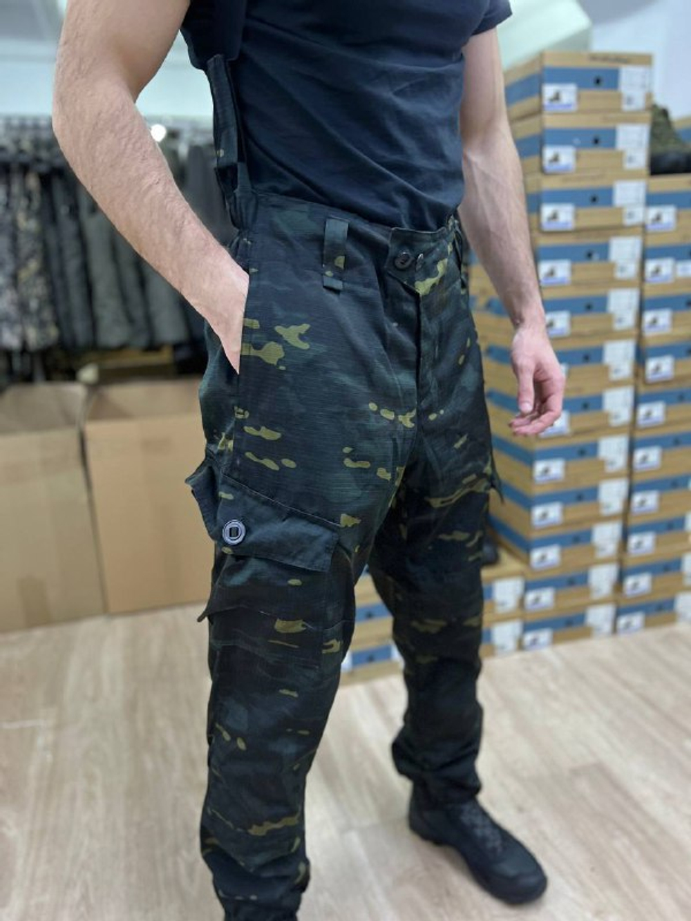 Костюм Горка 6 флис лайт / осень-зима / чёрный мультикам 2