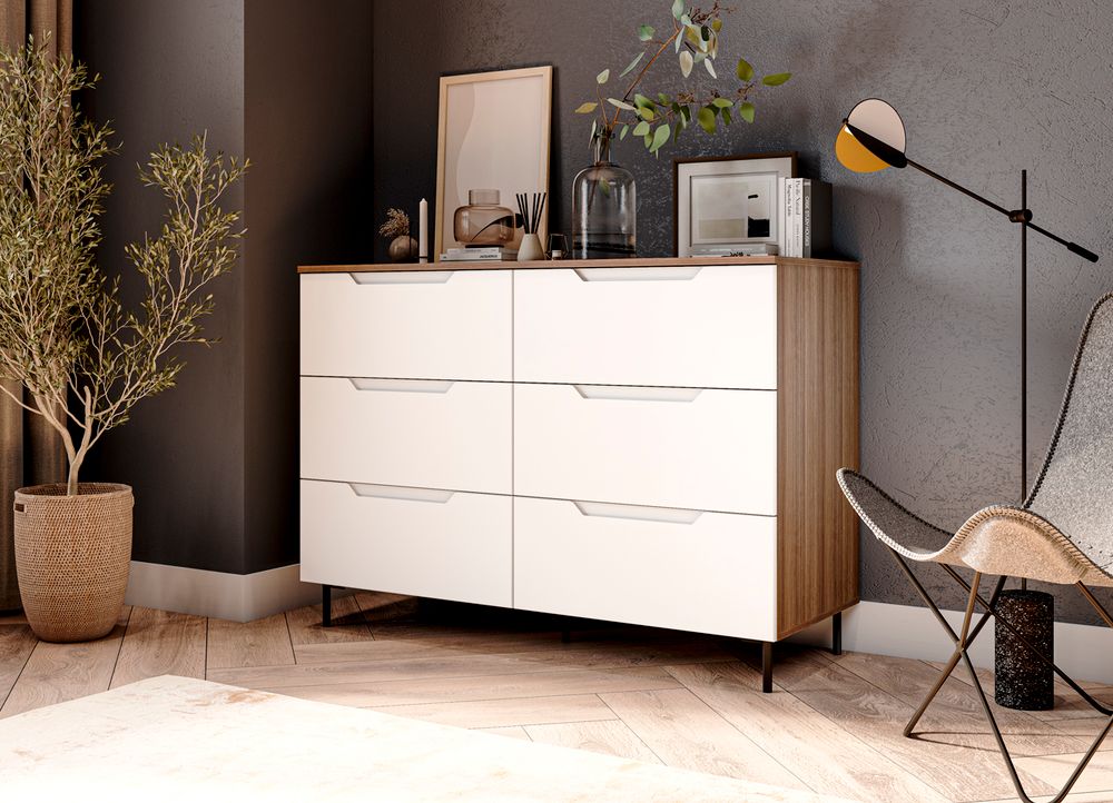 МС Роза Комод 1300 Орех Франклин/Тренто Белый софт, ДСВ Мебель