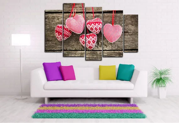 Модульная картина "Вязаное сердце"