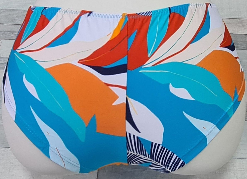 Пляжные трусики-бразилиана с ярким растительным принтом (Размер: S) (Цвет: разноцветный)