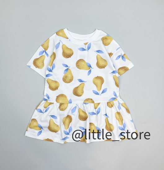 Платье "Грушевый сад" хлопковое, груши на белом