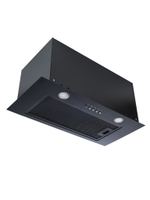 Вытяжка кухонная Quin-60 (BLACK) черный, D150мм, 1200м3/ч, полновстраиваемая, мотор 230Ватт, металл 60см, кнопочное управл.(MACBI)
