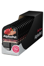 Полнорационный влажный корм паштет для собак AlphaPet Superpremium, с говядиной 100гр. 15 упаковок
