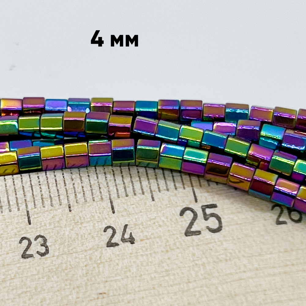 Гематит (имитация), цвет микс, размер около 3,8 мм, цена за 69-70 шт (1/2 нити)