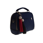 Средняя стильная летняя женская повседневная сумочка тёмно-синяя цвета из экокожи Dublecity 9078 Navy Blue