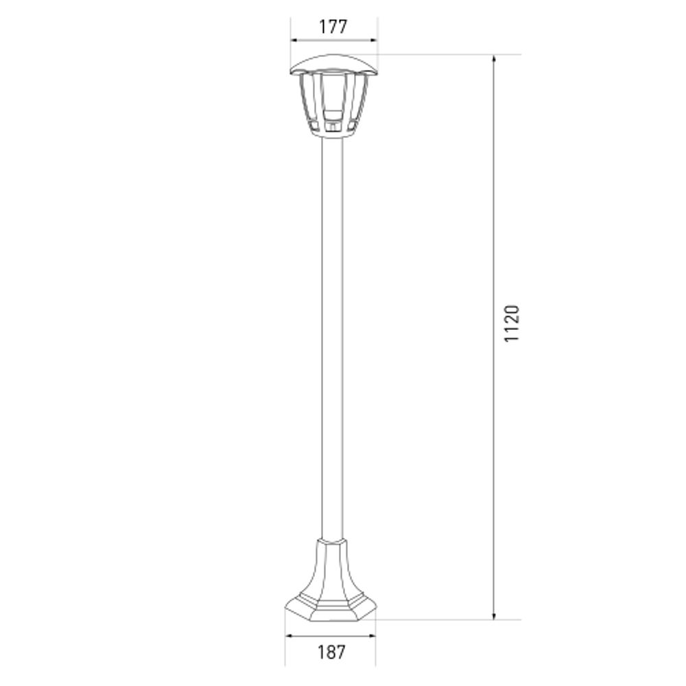 Садово-парковый светильник ЭРА ДТУ 07-8-004 Валенсия 3 черный 6 гранный напольный IP44 светодиодный 8Вт 3000K | Садово-парковые светильники