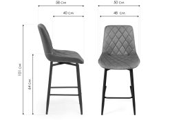 Полубарный стул Баодин К Б/К крутящийся светло-серый / черный