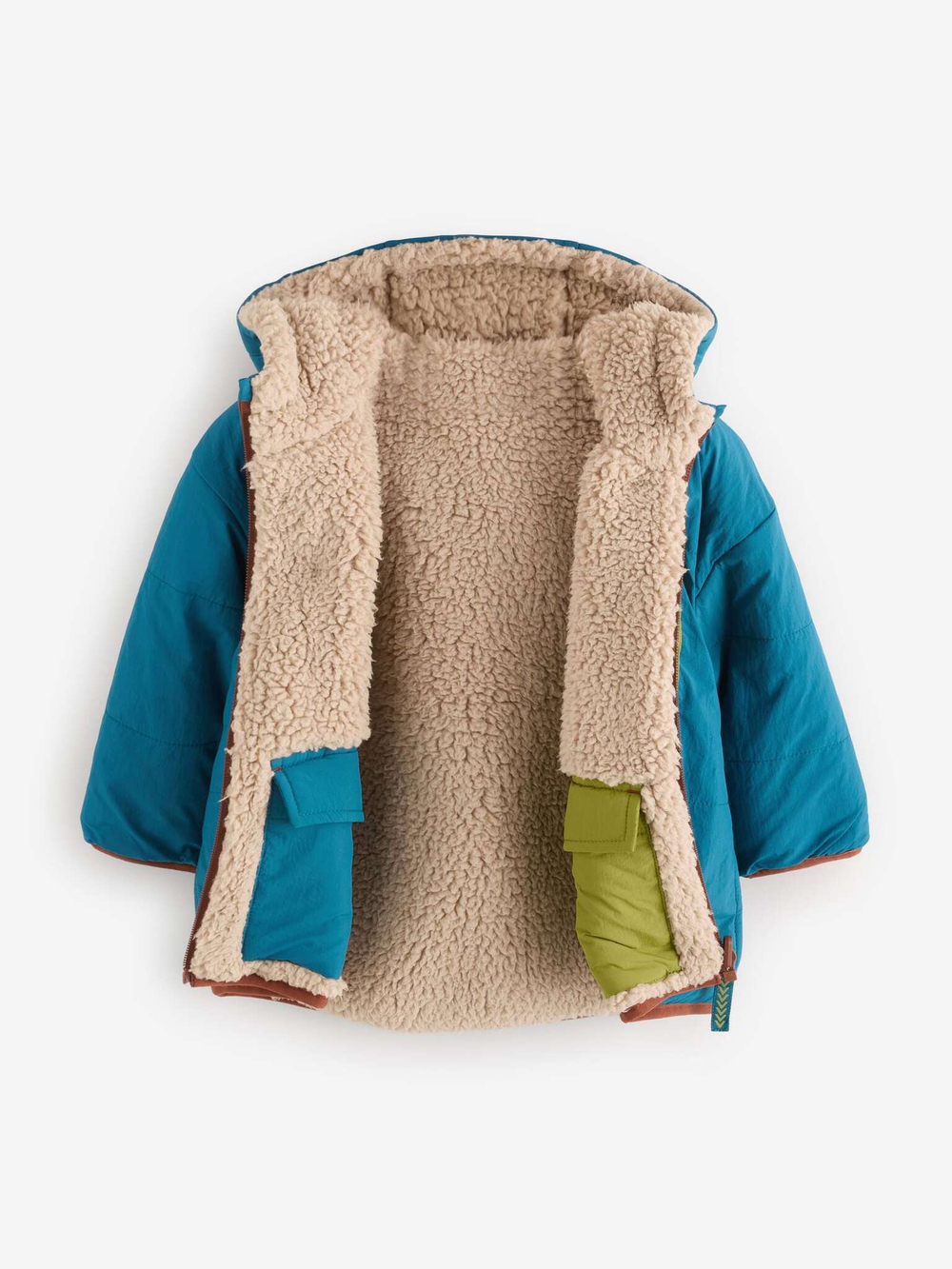 Куртка двусторонняя с капюшоном Next Q60-462, Синий, Бежевый