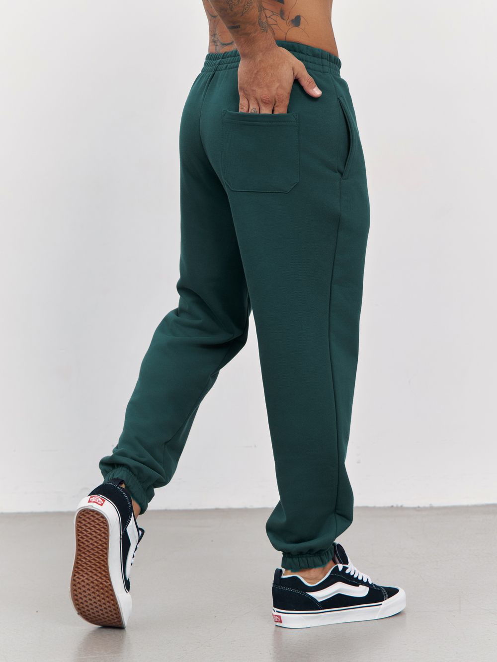 Брюки мусжкие с начесом "jogger fleece" (изумрудный)