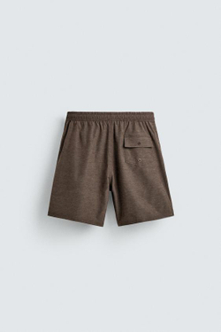 ZARA ДЛИННЫЕ ПЛАВКИ ИЗ РЕЛЬЕФНОЙ ТКАНИ, КОРИЧНЕВЫЙ