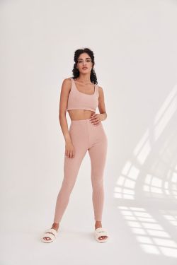 Кроп топ из лапши с пич-эффектом цвета мокко