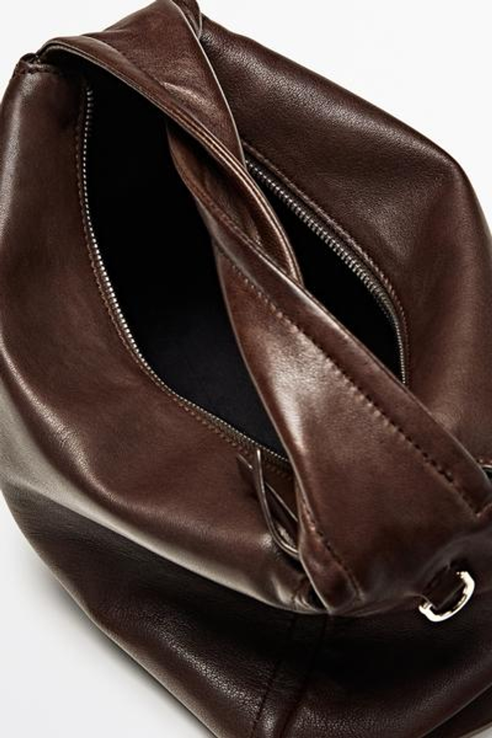 Massimo Dutti Сумка через плечо из кожи наппа, светло-коричневый