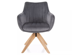 Стул SIGNAL AZALIA D Velvet Bluvel 14 серый/дуб, поворотный