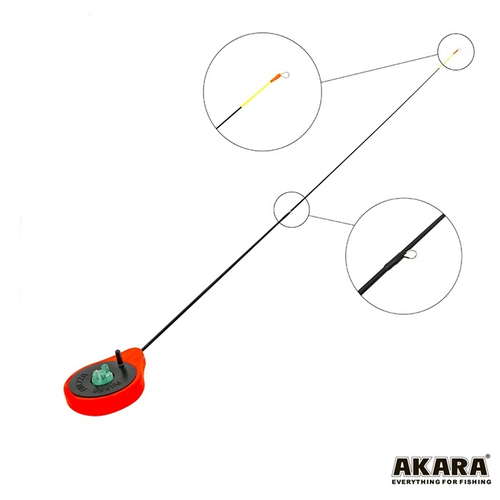 Удочка зимняя Akara Finezza UL (0,7-2,8г) Red (хлыст стеклопласт с кольцами)