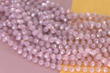 Цепь из бусин розовая 4 мм