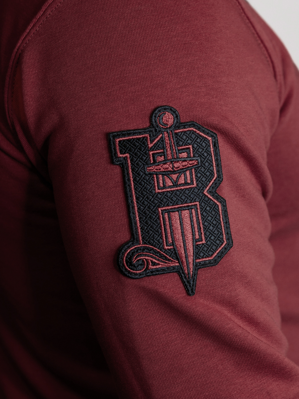 Косоворотка-свитшот Варгградъ мужской бордо "Лихие люди" с начёсом