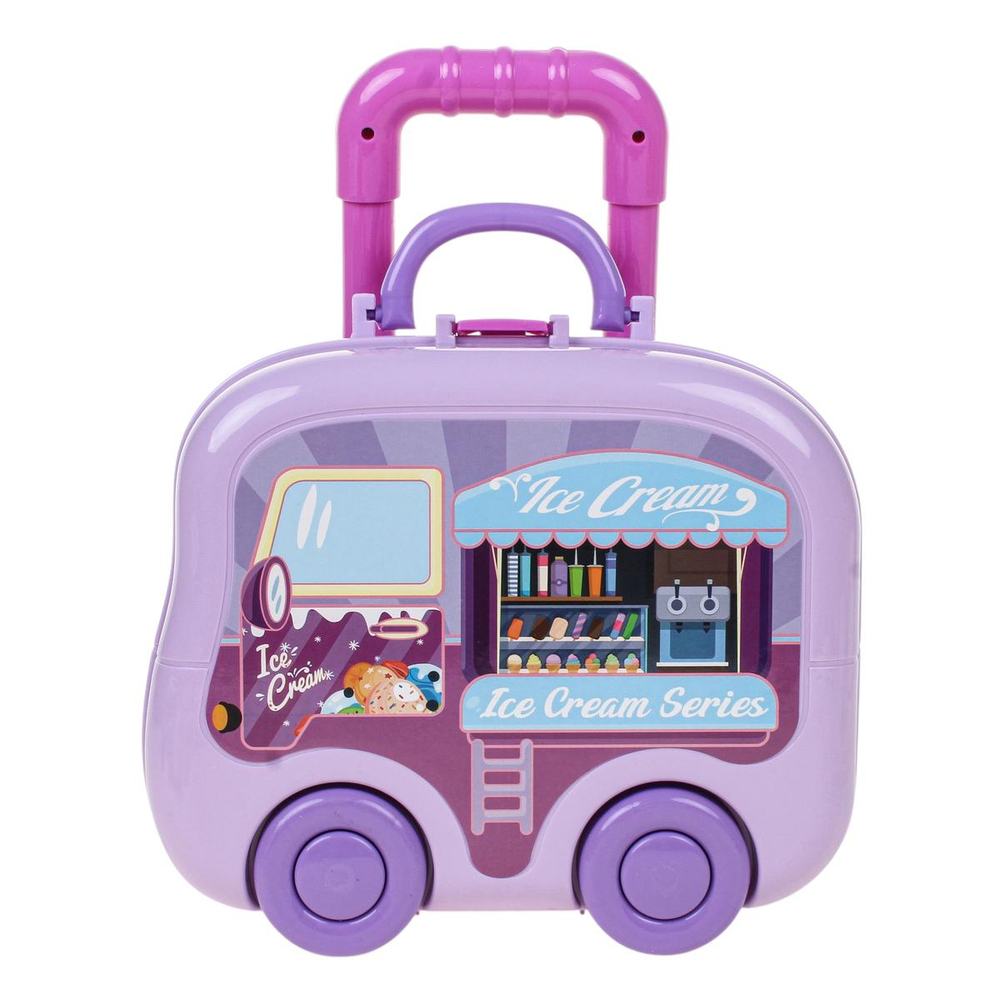 Игровой модуль "Лавка Мороженого" 39 предм. чемод. на колесах коробка BX59