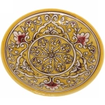 Чайный набор 9 предметов Qora galam (блюдо, чайник, пиала 6шт) Риштанская керамика