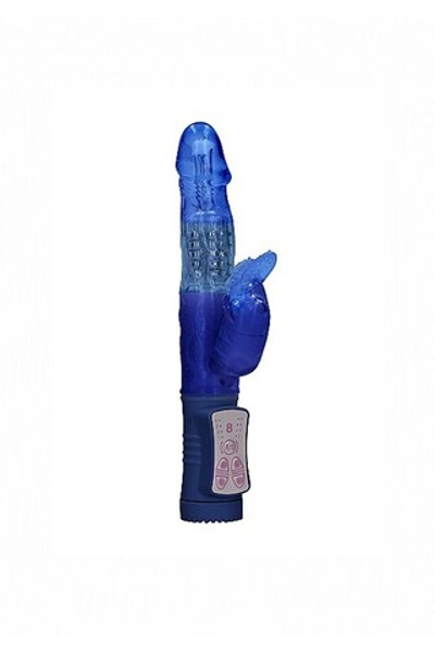 Вибратор с клиторальным стимулятором Rotating Beetle, синий (Цвет: синий)