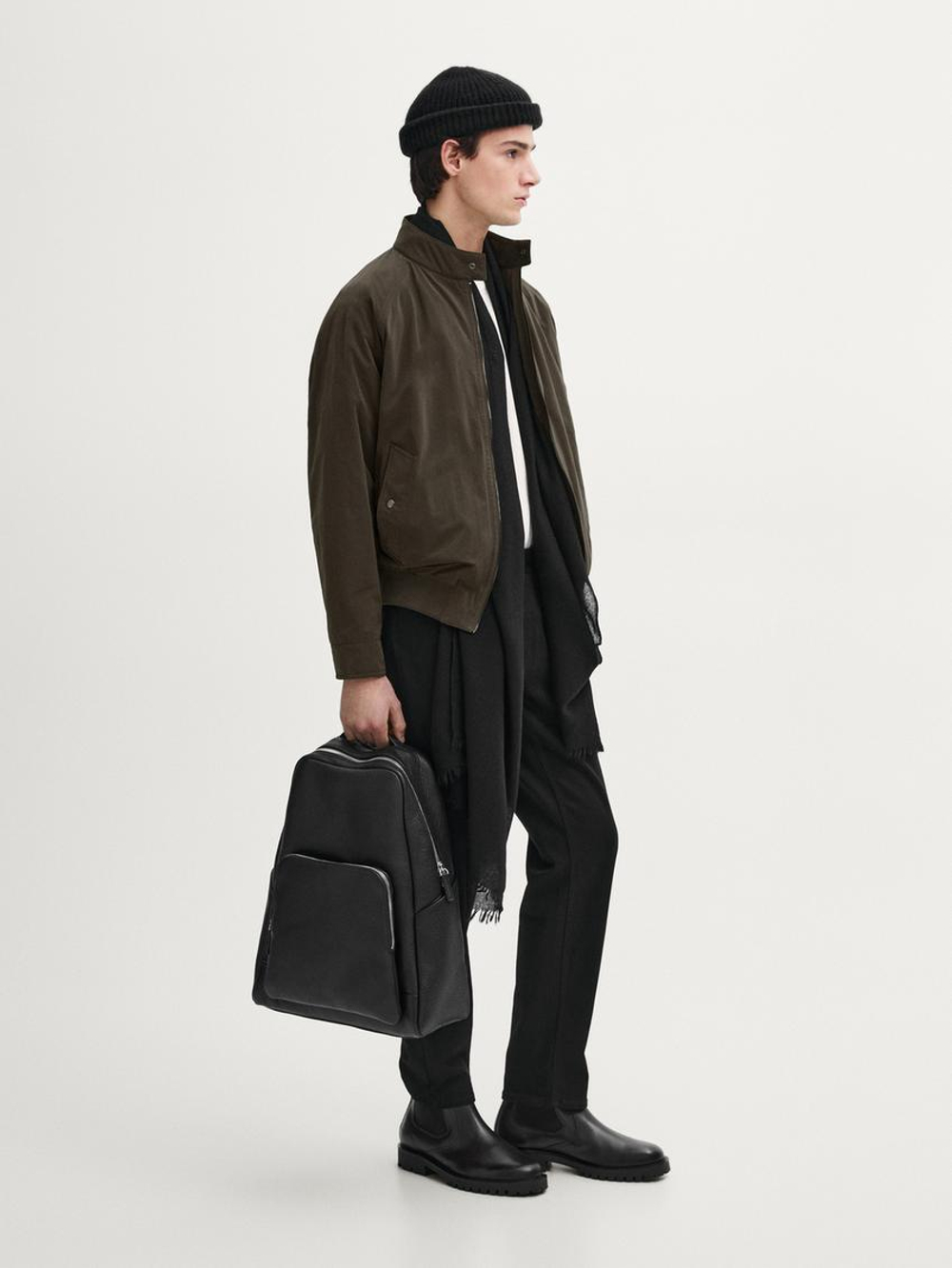 Massimo Dutti Бомбер, темный хаки