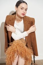 ЮБКА С ПЕРЬЯМИ СВЕТЛО-ОРАНЖЕВЫЙ|ШОКОЛАД|СВЕТЛО-ОРАНЖЕВЫЙ