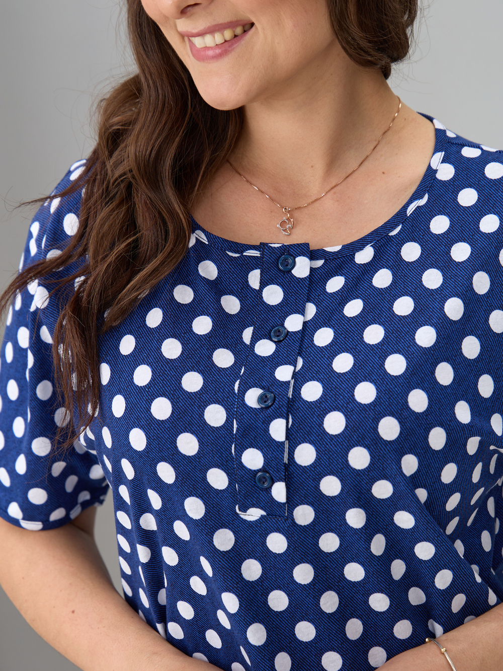 Туника Т-012/джинс-крупныйгорох