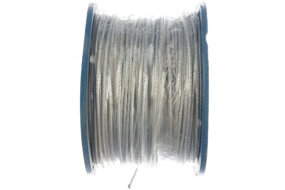 ТРОС СТАЛЬНОЙ СТРОЙБАТ DIN 3055  3ММ (БЕЛЫЙ ЦИНК)