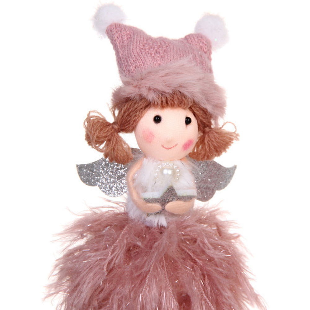 Фигурка новогодняя «Зимний показ мод» 20 см, розовый