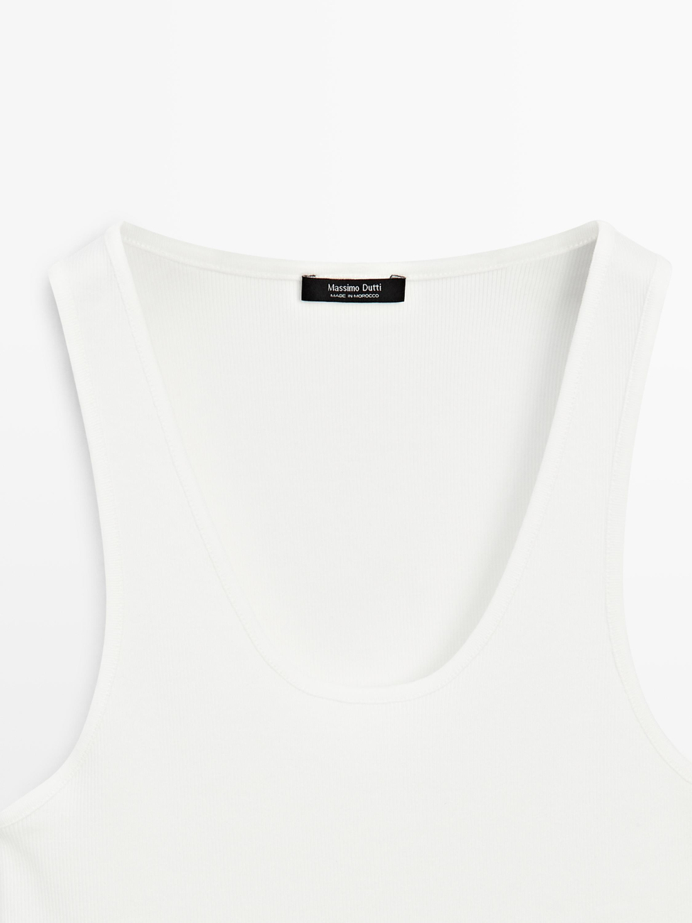 Massimo Dutti Топ на бретелях с вырезом, белый