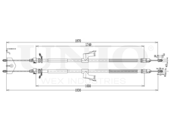 Трос стояночного тормоза UNIO CAB-60055