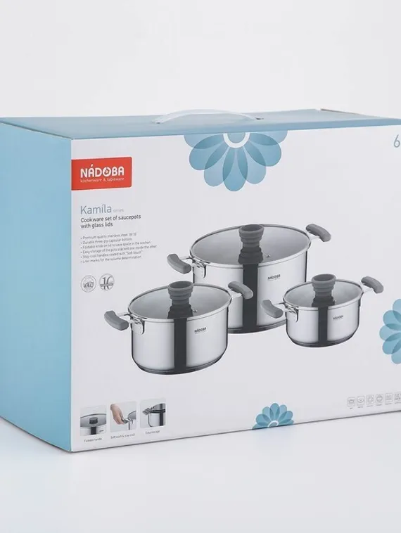 Набор кастрюль KAMILA, 3 шт: 1,5 л, 3 л, 5,8 л