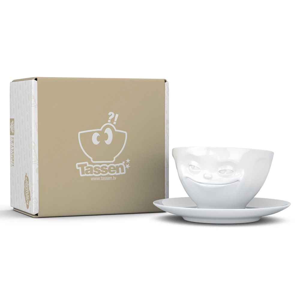 Чайная пара Grinning, 200 мл, белая