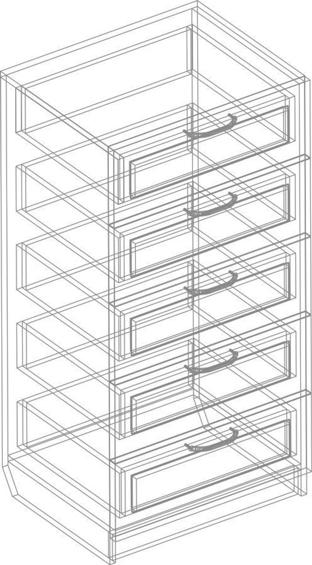 Комод с 5 ящ. "Филадельфия" СФ-03 (дуб баррик/жалюзи серый), Велес