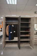 Коллекция Клео Шкаф 4х ст. Дуб Юкон/Ателье темное (Набор)