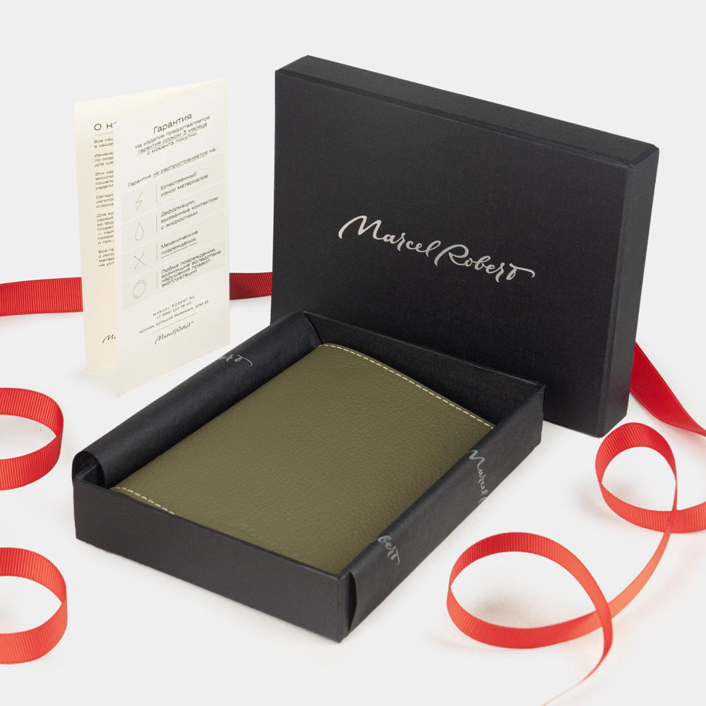 Кожаная обложка для паспорта и автодокументов, теленок черного цвета