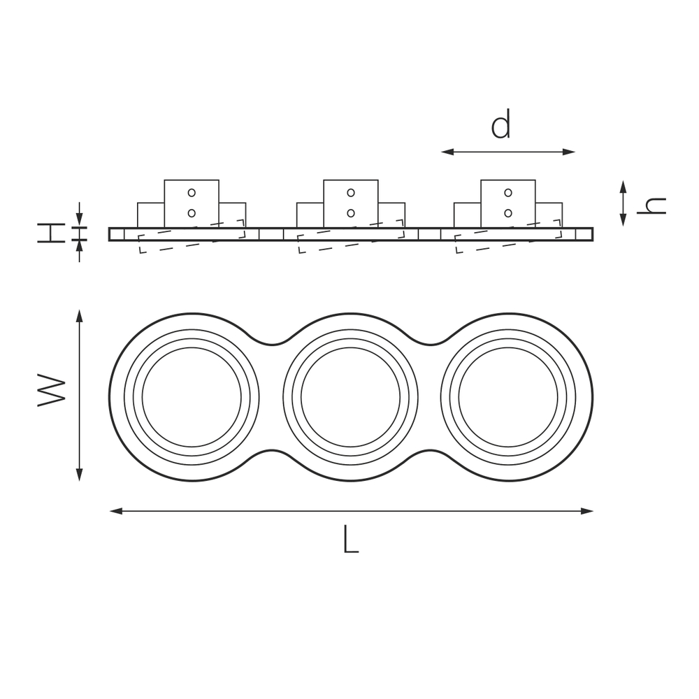 i937070607 Светильник INTERO 111 Triple ROUND (217937+217907+217906+217907)