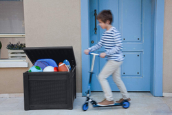 Пластиковый сундук Keter Cube Rattan 208 л graphite